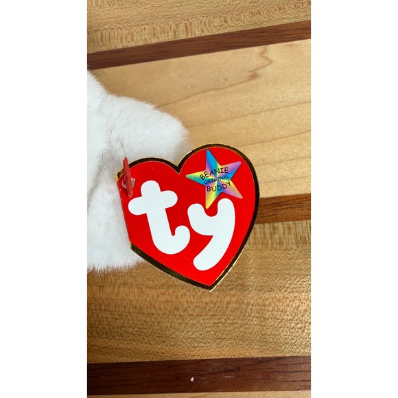 Ty Beanie Baby Quivers Ghost Bear Halloween Orange Black Scarf 2004 - Picture 6 of 8